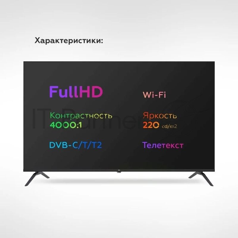 Телевизор BQ 43" 43FS38B черный DLED FHD 60Hz Android 14