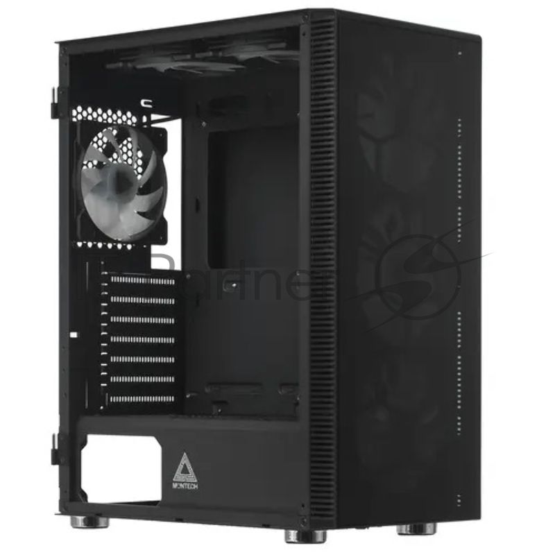 Компьютерный корпус Montech X3 GLASS, без БП, ATX 6x120мм 2xUSB 3.0 1xUSB3.1 audio bott PSU, черный