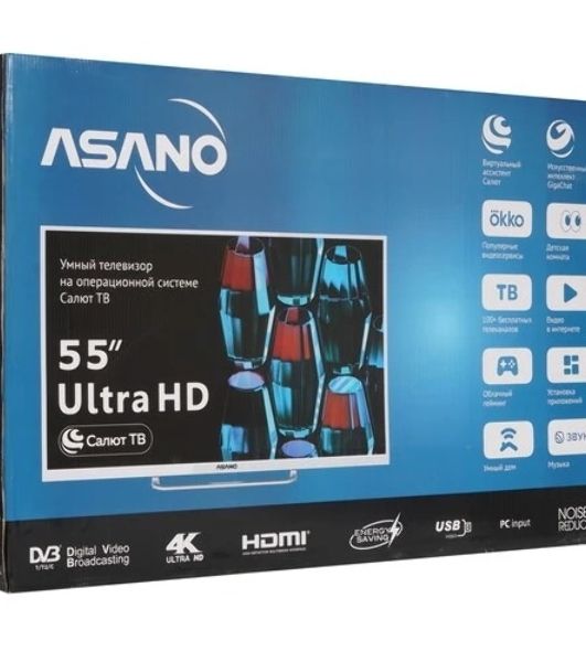 Телевизор Asano 55" 55LU5011T белый LED UHD 60Hz Салют ТВ