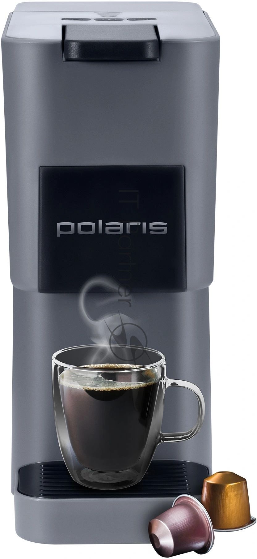 Кофеварка рожковая Polaris PCM 2038 3-in-1 1450Вт графитовый