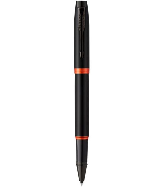 Ручка роллер Parker IM Vibrant Rings T315 (CW2172945) Flame Orange PVD, F, черные чернила, подарочная коробка