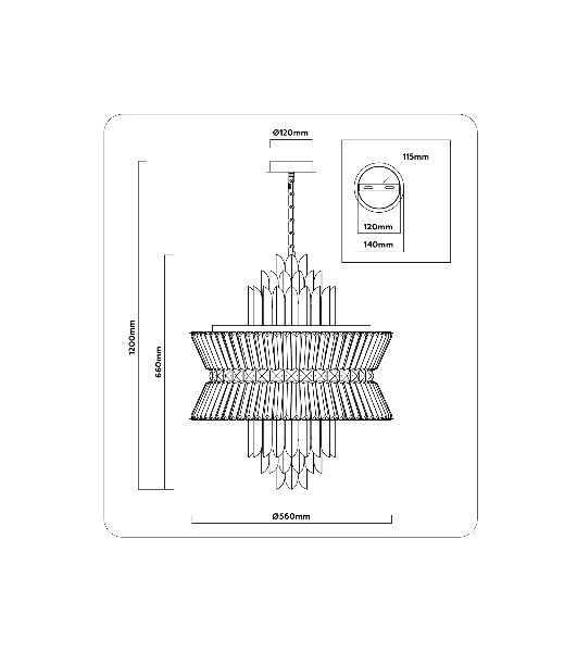 Люстра Ambrella light LH41020/12 BK/CL черный/прозрачный E14*12 max 40W D560*660