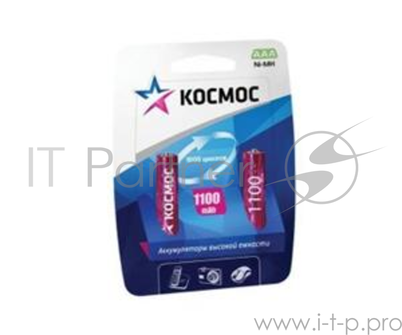 Аккумулятор Космос KOCR03NIMH(1100MAH)R03 NiMn 1100мА·ч (блист.2шт.) Цена за 1шт