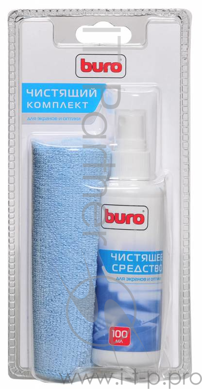 Чистящий набор (салфетки + гель) Buro BU-S/MF (салфетка и спрей) для экранов и оптики блистер 100 мл