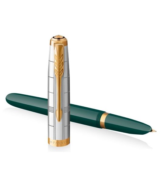 Ручка перьевая Parker 51 Premium (CW2169074) Forest Green GT, F, сталь нержавеющая, подарочная коробка
