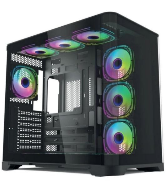 Компьютерный корпус Forza Forza FZ-G42B Seaview TG ATX Case, black, w/o psu, Curved Tempered glass front panel, 1x3,5", 3x2,5
