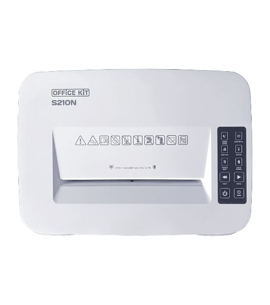 Шредер Office Kit S210N 3,9x38 белый (секр.P-4) фрагменты 16лист. 35лтр. скрепки скобы пл.карты CD