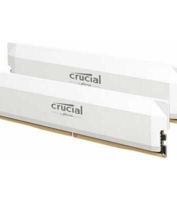 Оперативная память Crucial Pro Gaming by Micron, DDR5, 64GB (2x32GB), 6400 MHz, CL40, с радиатором, белый