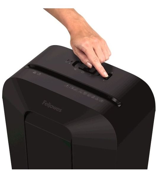 Шредер Fellowes PowerShred LX41 черный (секр.P-4)/перекрестный/8лист./17лтр./скрепки/скобы/пл.карты