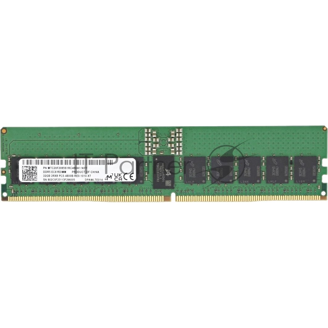 Оперативная память Micron DDR5 RDIMM 32Gb 2Rx8 4800 MHz ECC Registered MTC20F2085S1RC48BA1, 1 year, OEM