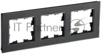 BRITE Рамка 3-ая РУ-3-2-Бр стекло черный матовый | BR-M32-G-31-K02 | IEK