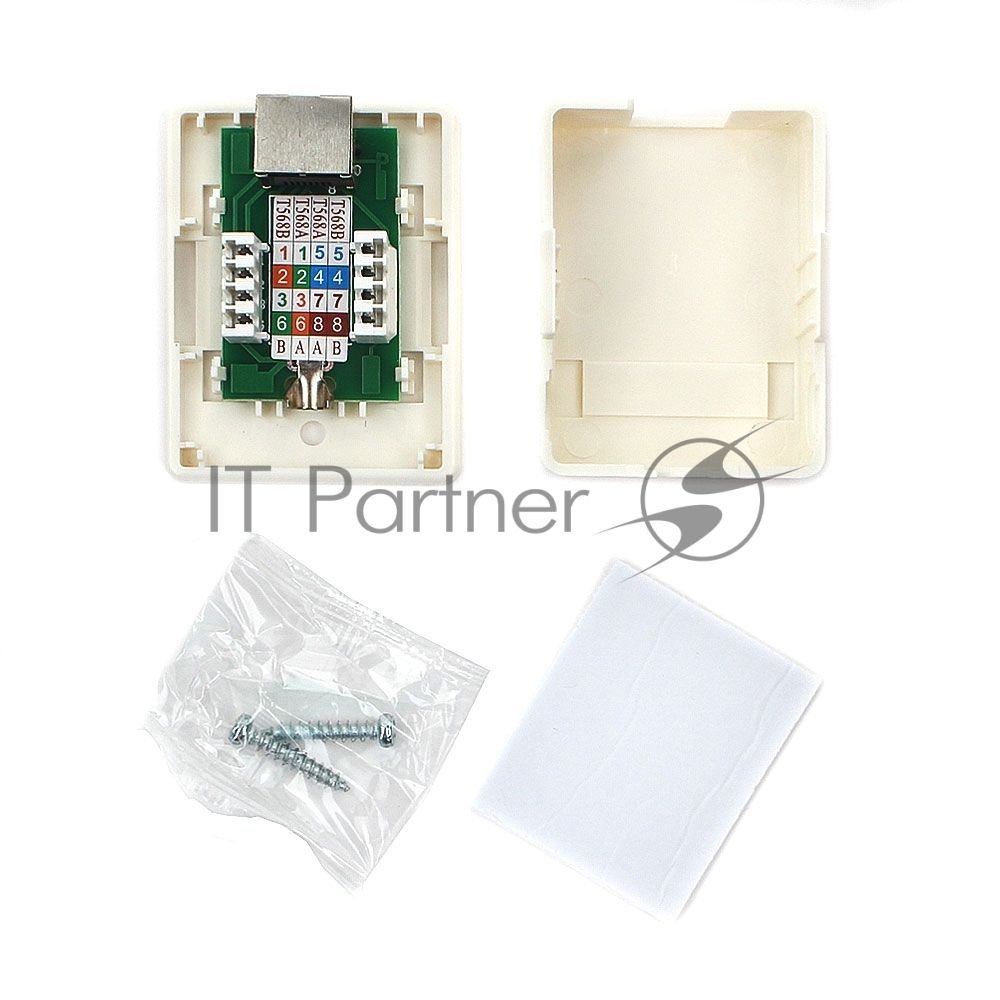 Розетка GEMBIRD NAS212 RJ-45 кат.STP 5e внешняя экранированная 1 порт, 110/Krone