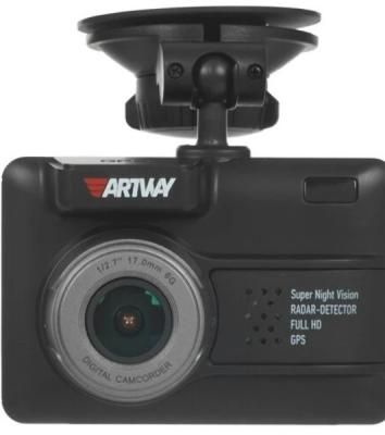 Видеорегистратор Artway MD-105, 2304x1296, 2.4", GPS, G-сенсор, GPS-информатор