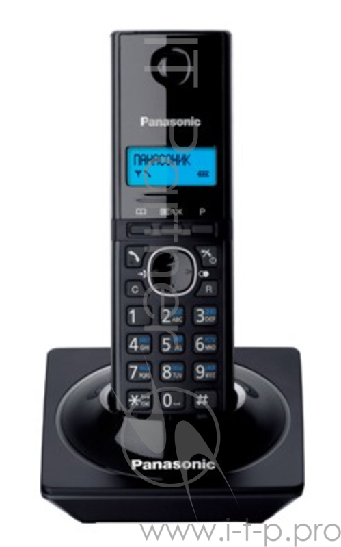 Телефон беспроводной (DECT) Panasonic KX-TG1711RUB черный АОН, Caller ID,12 мелодий звонка,подсветка дисплея,поиск трубки