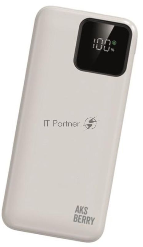 Портативный аккумулятор Aksberry (6900286030019) E200 Boosti быстрая зарядка PD22.5W/QC22.5W с дисплеем 20000 mAh, белый