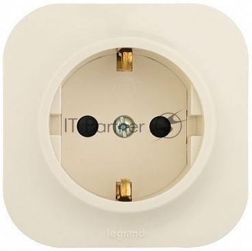 Розетка с заземлением с защитными шторками Legrand 782250 (Слоновая кость)