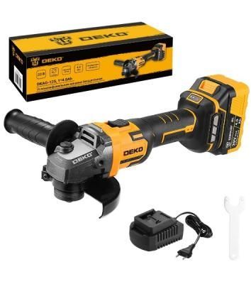 Угловая шлифовальная машина бесщеточная DEKO DKAG-125, 20В, 1*4.0А·ч