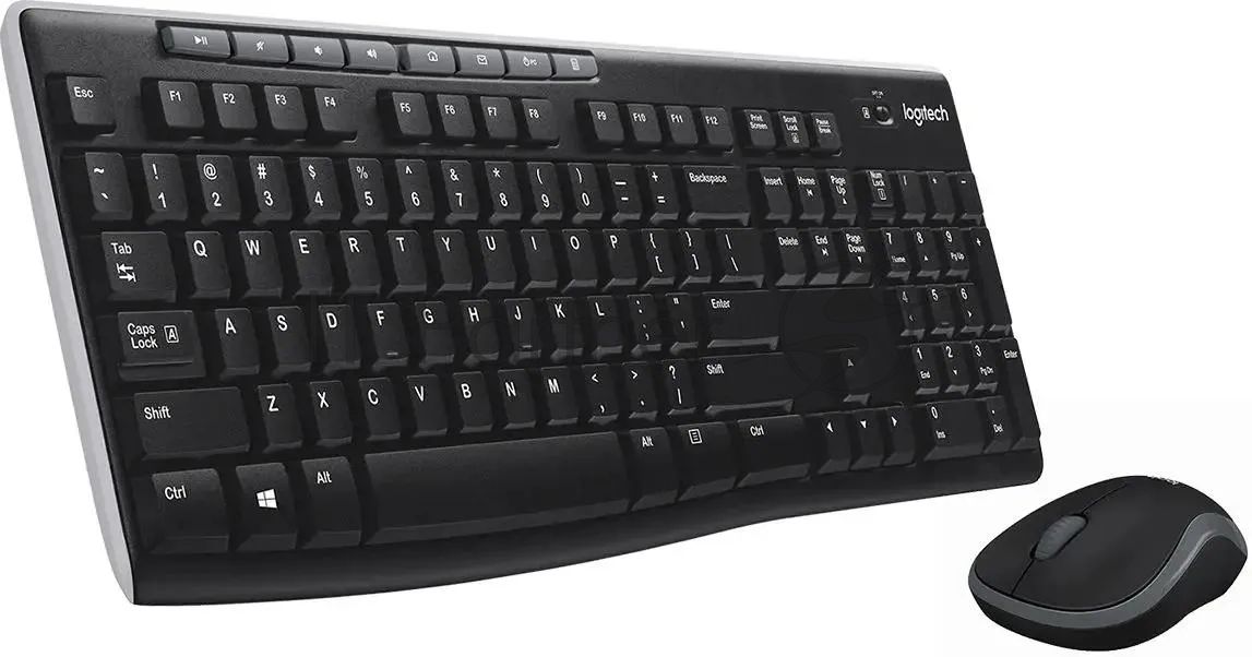 Комплект клавиатура+мышь Logitech MK270 беспроводной, USB, 1000 DPI, чёрный (неоригинальная гравировка)