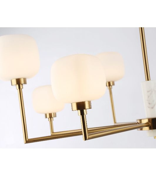 Люстра Ambrella light LH53017/8 BS/FR латунь/белый матовый G9*8 max 40W D830*680
