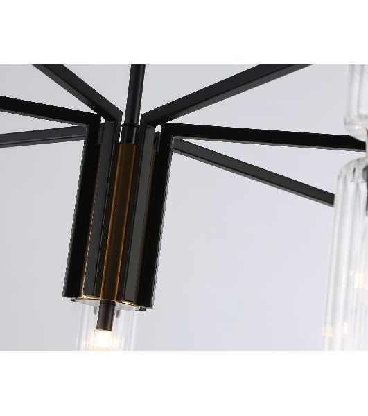 Люстра Ambrella light LH56115/7 BK/BS/CL черный/латунь/прозрачный E14*7 max 40W D705*350