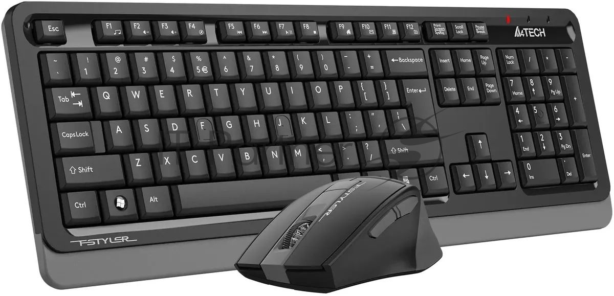 Комплект клавиатура+мышь A4Tech FStyler FG1035 беспроводной, USB, 2000 DPI, чёрный/серый