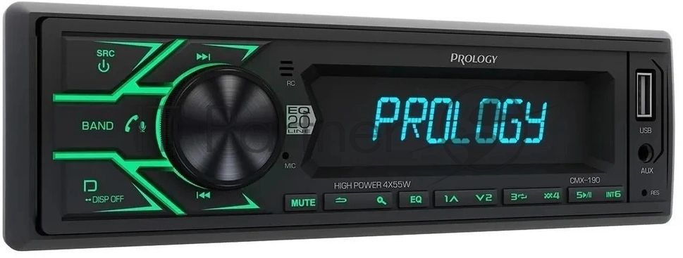 Автомагнитола Prology CMX-190, 1 DIN, Bluetooth, USB Type-A, AUX, пульт ДУ