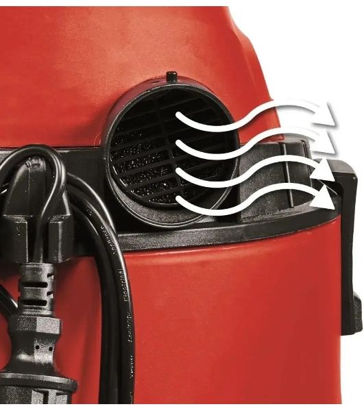 Строительный пылесос Einhell TC-VC 1825 (2342430) красный, 1250 Вт, уборка сухая/влажная, пылесборник мешок/контейнер, 25 л