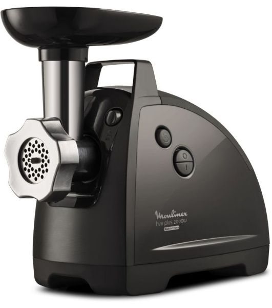 Мясорубка электрическая Moulinex ME682832 черный, 2000 Вт, 2.6 кг/мин, реверс, защита от перегрузки, насадки - 4