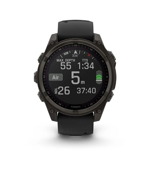 Умные часы Garmin Fenix 8, 1.6" AMOLED, Wi-Fi, Bluetooth, NFC, 100м, серый / черный
