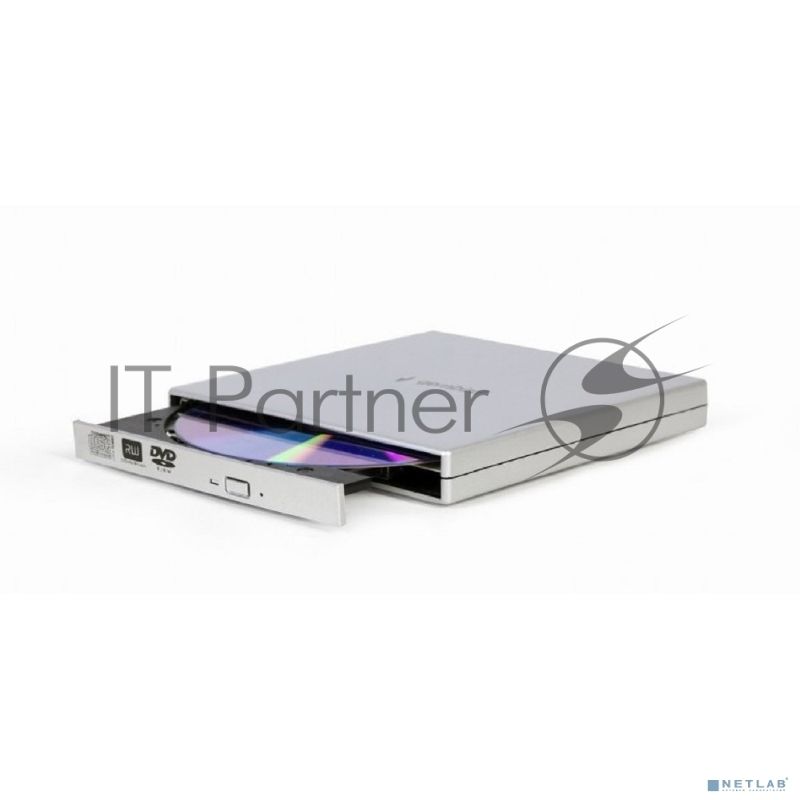 Оптический привод внешний с интерфейсом USB 2.0 Gembird DVD-USB-02-SV пластик, серебро