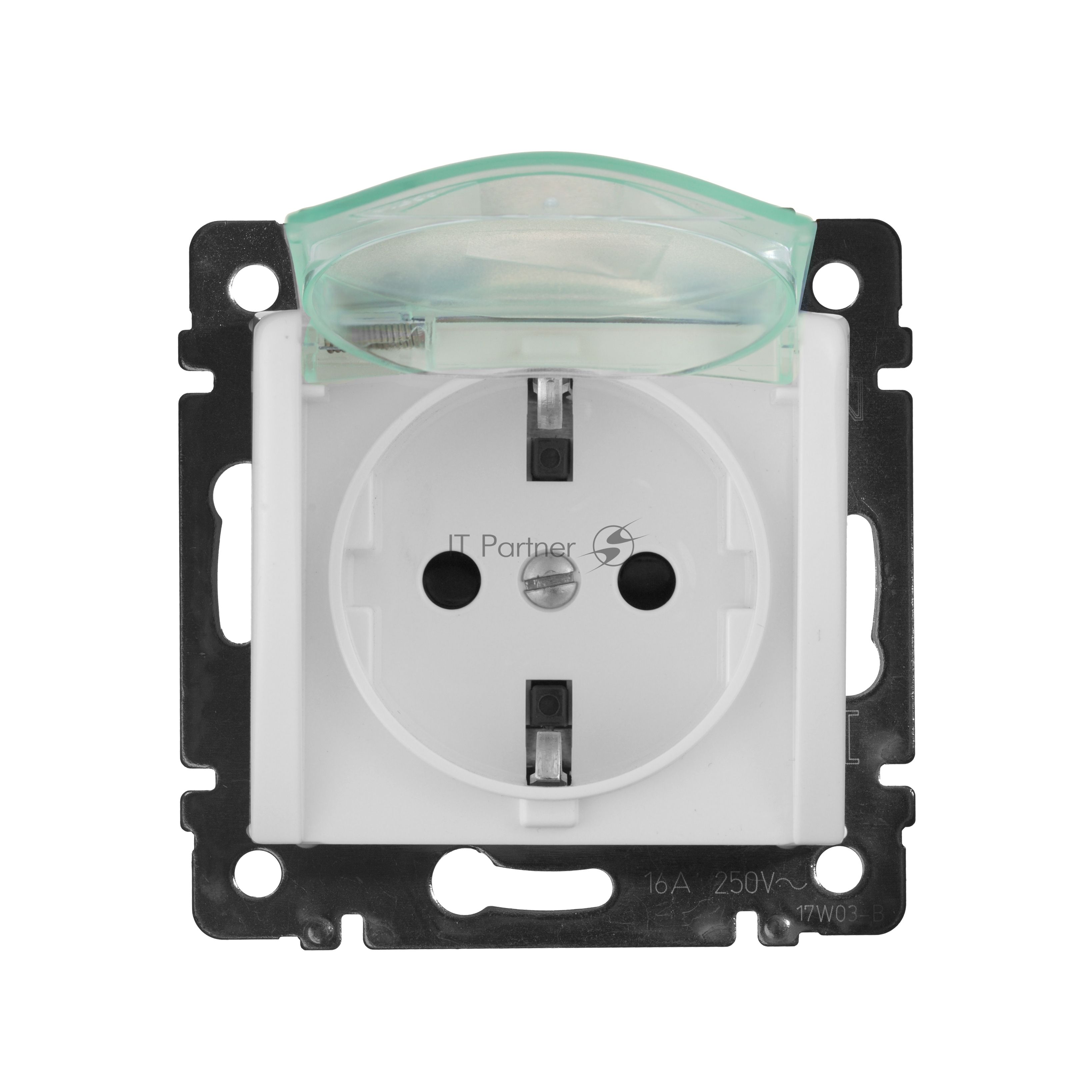 Розетка Legrand Valena 774220 влагозащищенная IP44 с заземлением с крышкой и защитными шторками (белая)