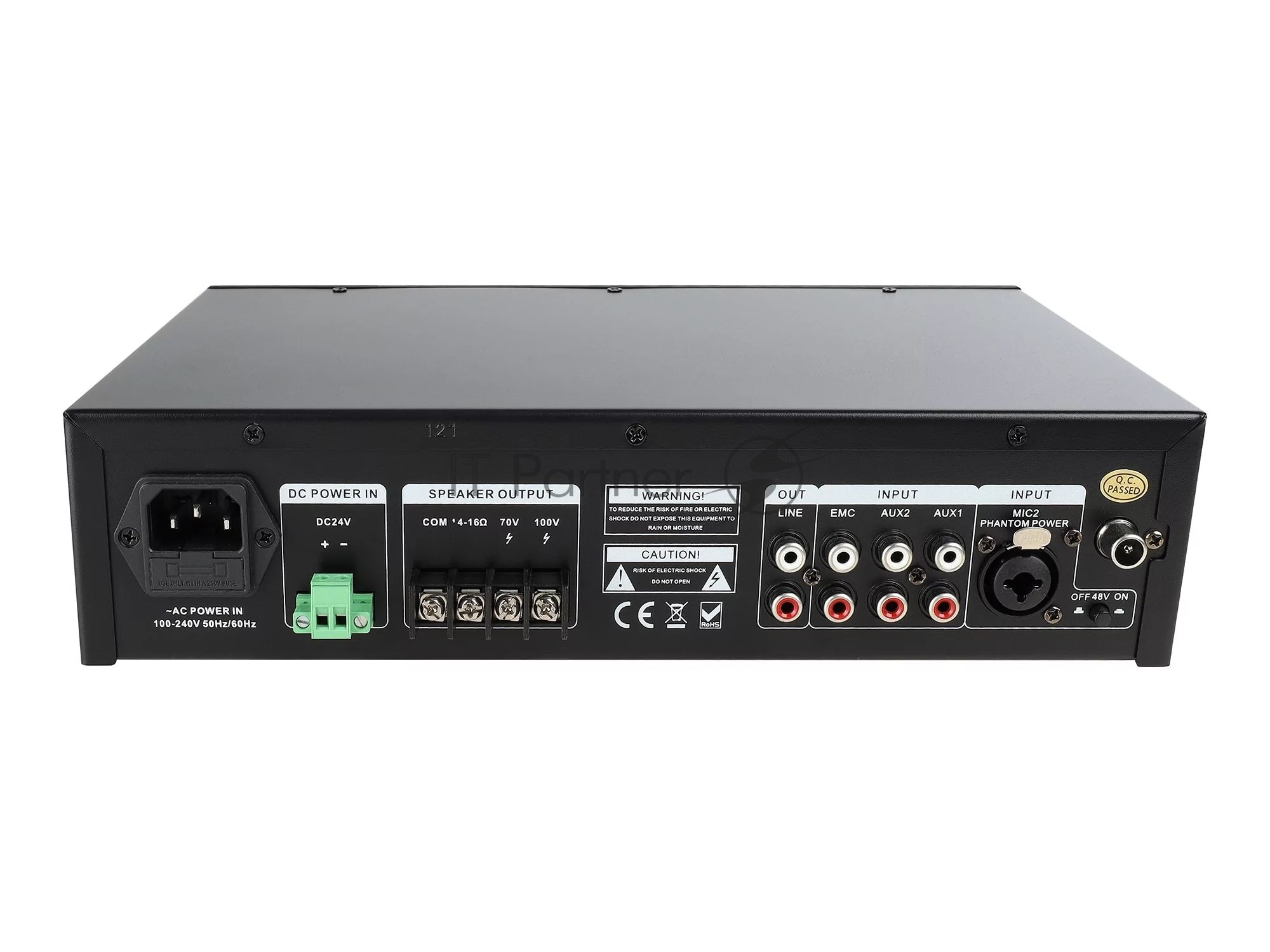 Микшер-усилитель Intrend ITMXAMP-60MT MP3, FM тюнер, USB, Bluetooth, 2хMic/3хLine входы, 1хLine выход,60 Вт, 4/8Ом/100V, IR-пульт в комплекте