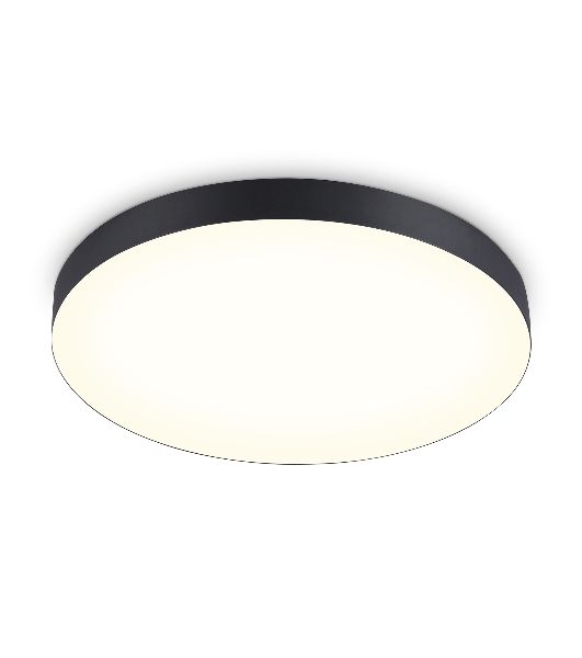 Потолочный светодиодный светильник Ambrella light FV5537 BK черный LED 90W 3000K D600*58 (Без ПДУ)