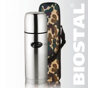 Термос БИОСТАЛЬ Охота NBP-1000 B 1,0 л. ("Биосталь-Охота" с узкой горловиной, в чехле 1.0 л.)