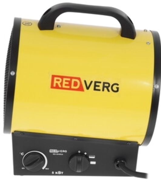 Тепловая пушка электрическая RedVerg RD-EHR5A/380 5000Вт желтый/черный