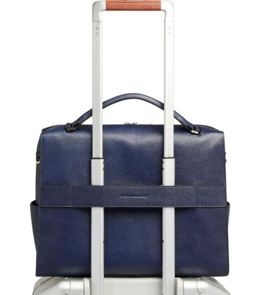 Деловая сумка женская Piquadro Patricia CA6774W140/BLU с отделением для ноутбука 14" темно-синяя натур.кожа
