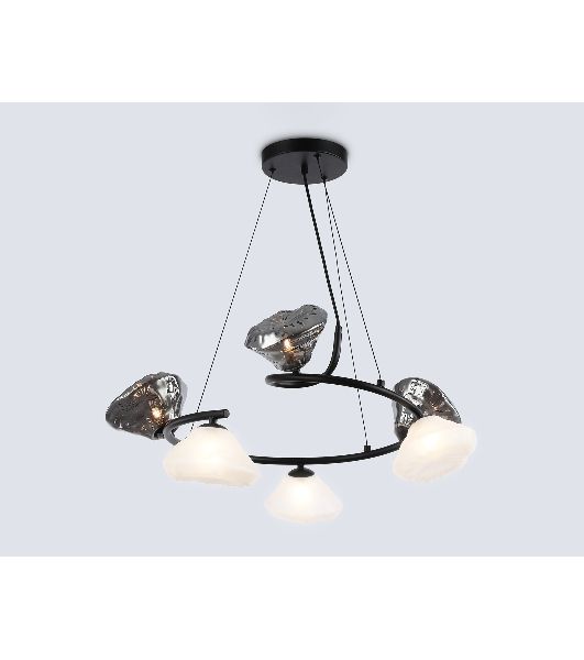 Светильник Ambrella light LH15003/6 BK/FR/SM черный/белый матовый/дымчатый G9*6 max 40W D630*1150