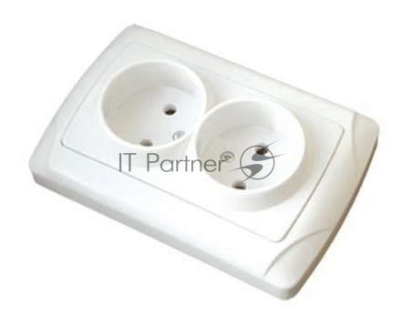 Розетка 2-м СП Маргарита 16А IP20 бел. Universal М0102