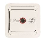 Розетка телевизионная TV Makel 1-м СП Mimoza 16А IP20 бел./бел.