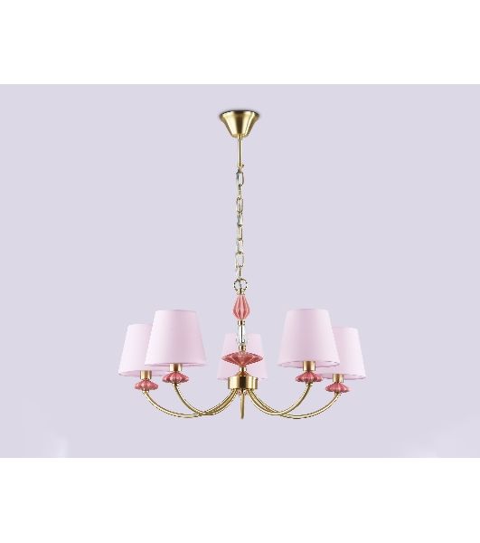 Люстра Ambrella light LH75024/5 GD/PI золото/розовый E14/5 max 40W D700*780