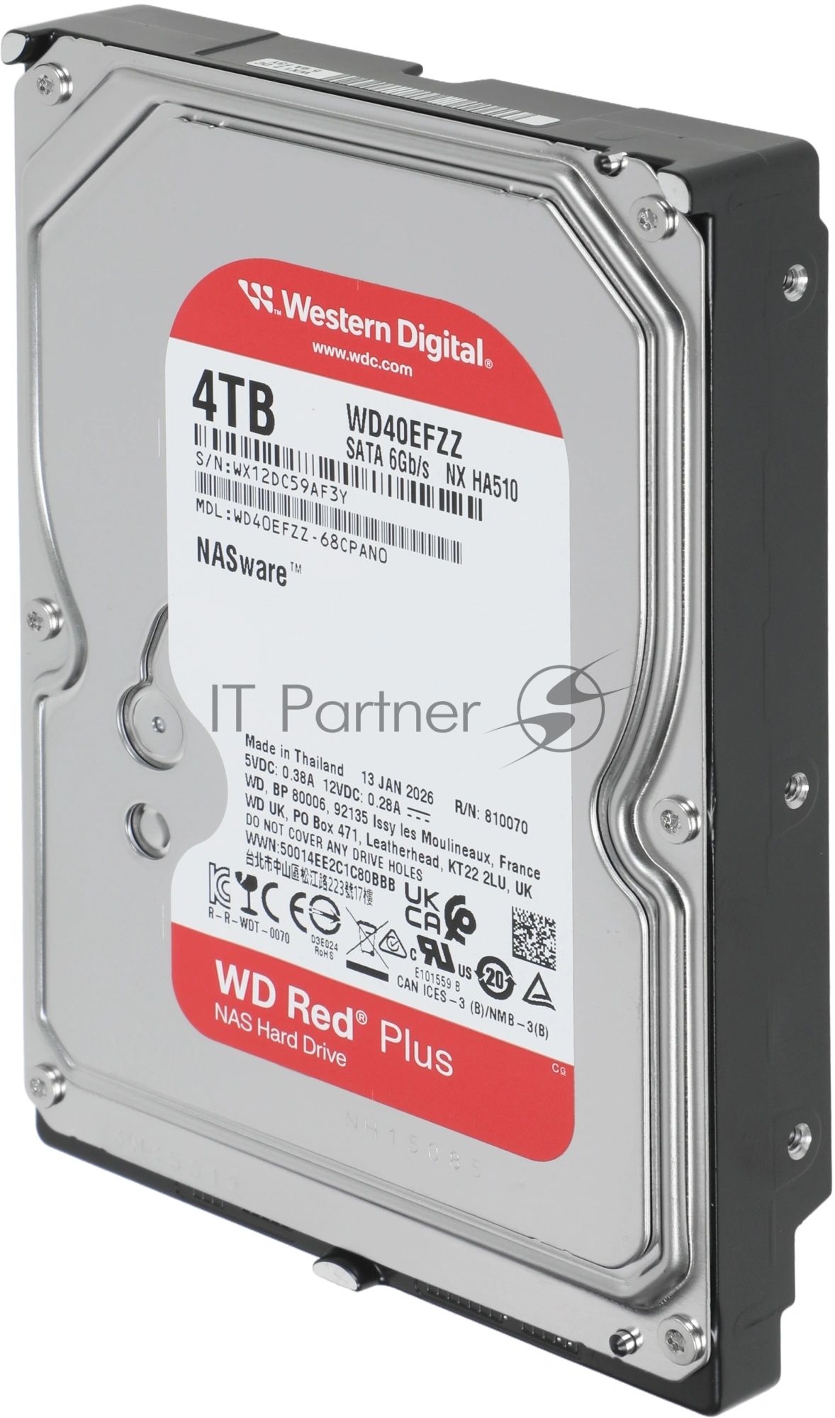Жесткий диск HDD WD Red Plus 4Tb 5400rpm SATA 128Mb 3.5"