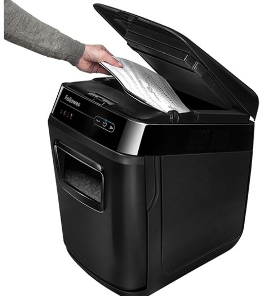 Шредер Fellowes AutoMax 200C (секр.P-4)/фрагменты/200лист./32лтр./пл.карты