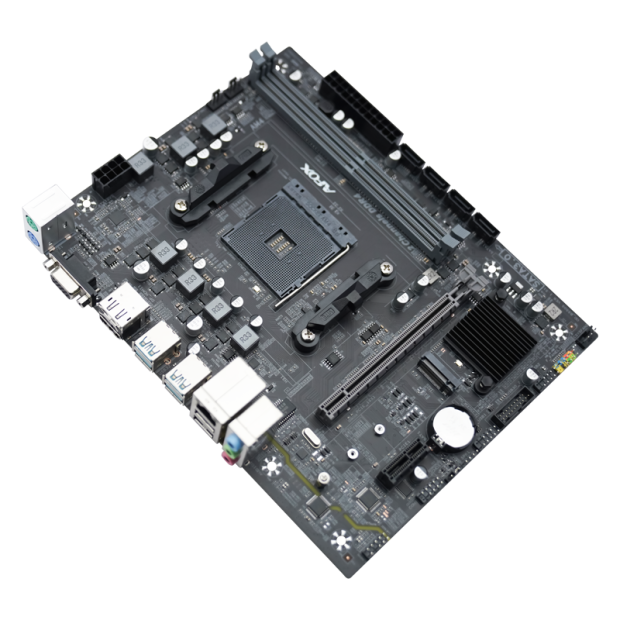 Материнская плата AFOX B550-MA-V4, AM4, AMD B550, 2xDDR4, 4xSATA, 1xM.2, 1xPCIe 3.0 x16, 1xPCIe 3.0 x1, D-Sub, DisplayPort, HDMI, 1x 1Gb LAN, 6xUSB, 5.1, microATX