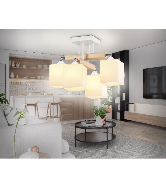 Светильник Ambrella light TR9512/4 WH/CH/FR белый/хром/белый матовый E27*4 max 40W D567*266