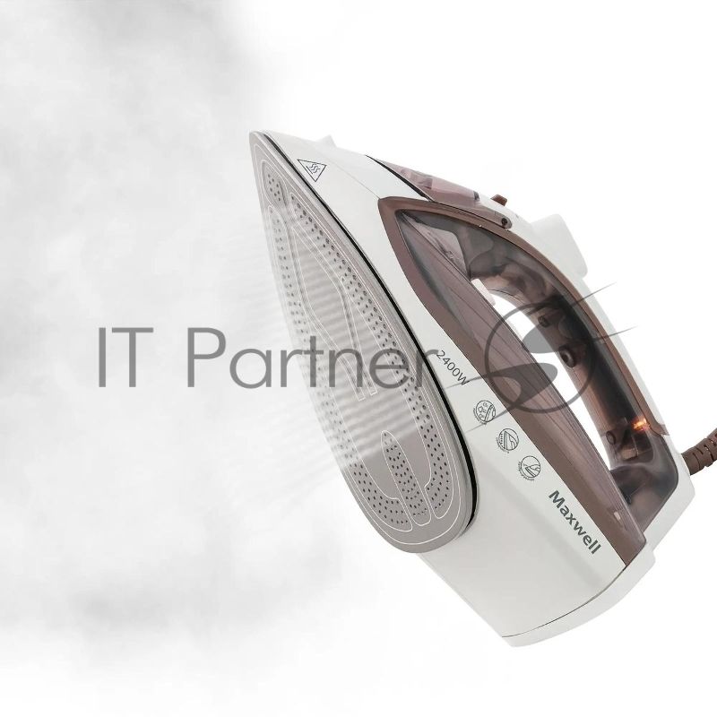 Утюг Maxwell MW-3047, 2400 Вт, белый/коричневый