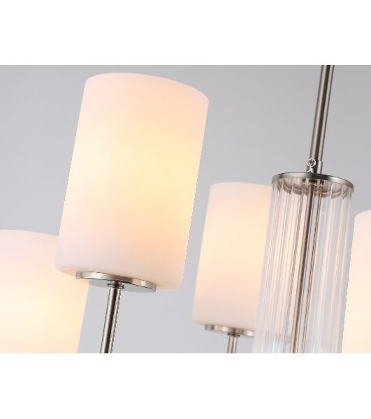 Люстра Ambrella light LH56211/6 SN/FR никель/белый матовый E27/6 max 60W D600*600