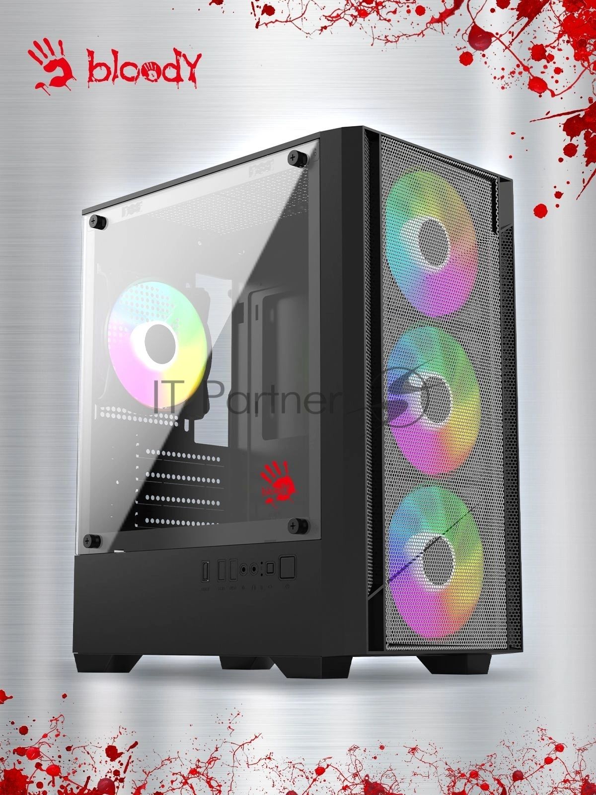 Корпус Bloody CC-124-BK, Mini-Tower, чёрный