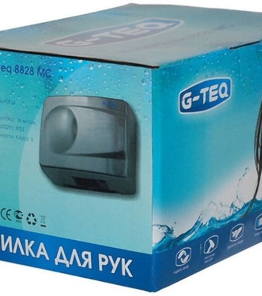 Сушилка для рук G-TEQ 8828 MC 1500Вт 16м/сек металл хром