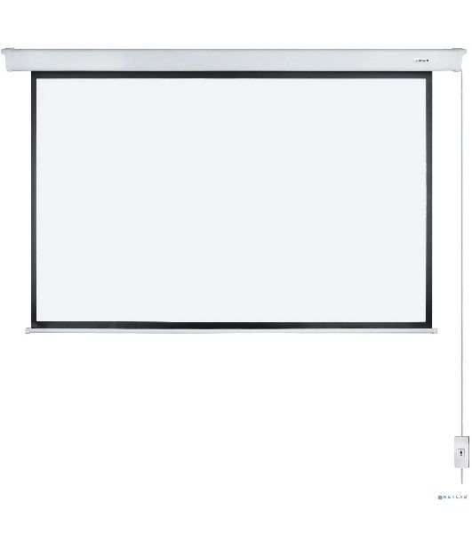 Экран с электроприводом Lumien LEC-100118 Eco Control 137x192 см (раб. область 104х186 см) (84") Matte White, верх.кайма 30 см, черная кайма по периметру 16:9