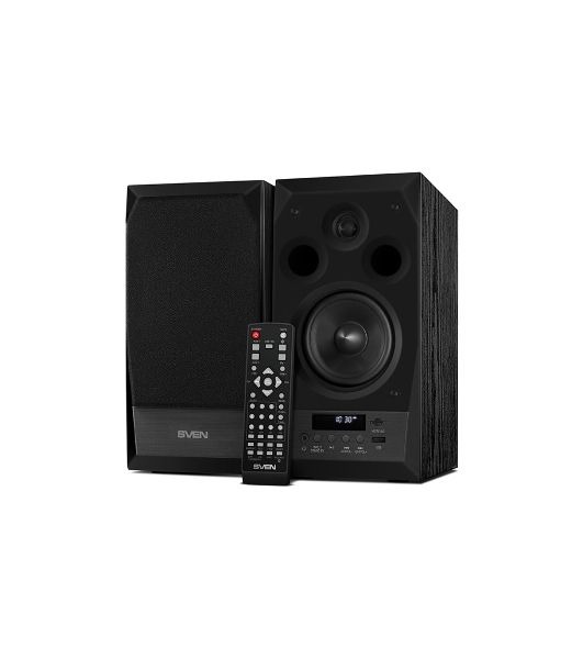 Акустическая система 2.0 SVEN MC-10, чёрный, мощность 2x25Вт (RMS), FM-тюнер, USB/microSD, дисплей, пульт ДУ, Bluetooth SVEN MC-10, чёрный, акустическая система 2.0, мощность 2x25Вт (RMS), FM-тюнер, USB/microSD, дисплей, пульт ДУ, Bluetooth